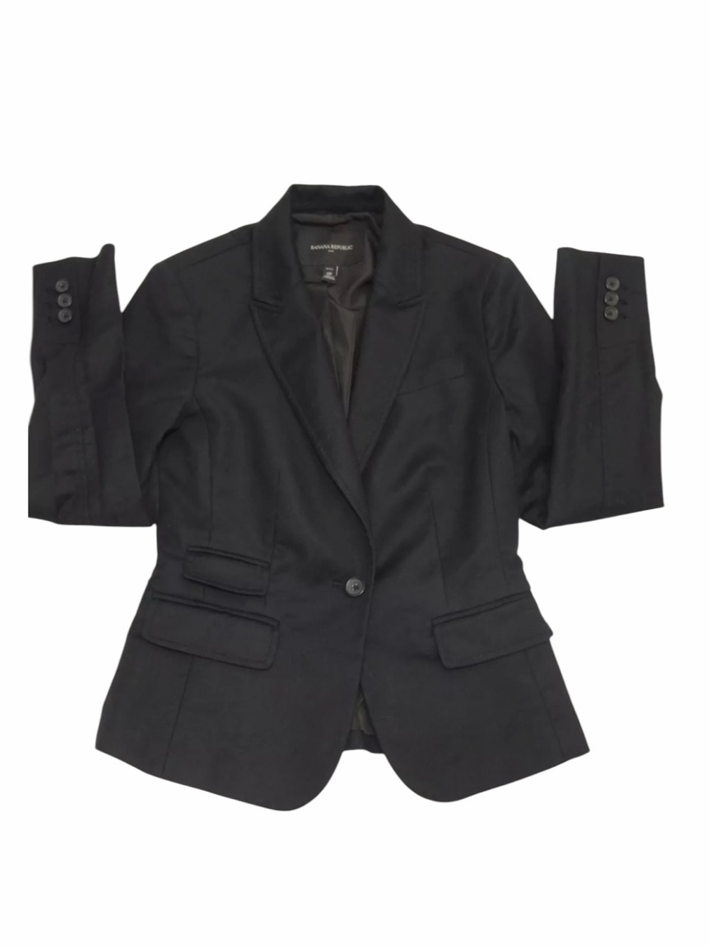 New Banana Republic Sleek Sculpted Blazer Black Women's Size Small - Picture 1 of 6